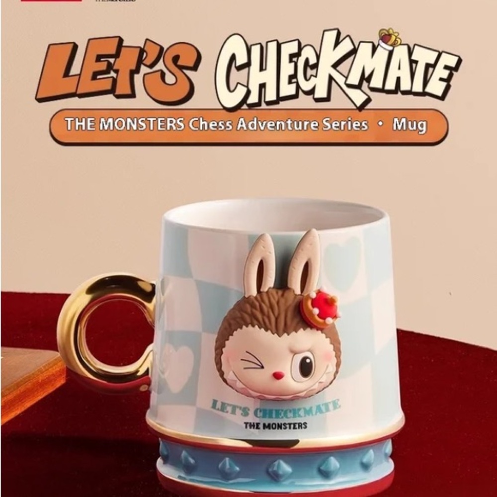 (NEW) POP MART LABUBU THE MONSTERS Let's Checkmate Series Mug Blue Authentic US